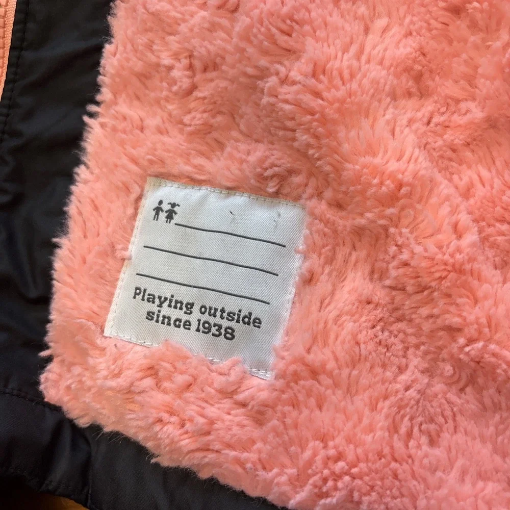 Columbia Girls Youth XL 18-20 Black Full Zip Peach Plush Interior‎ Hooded